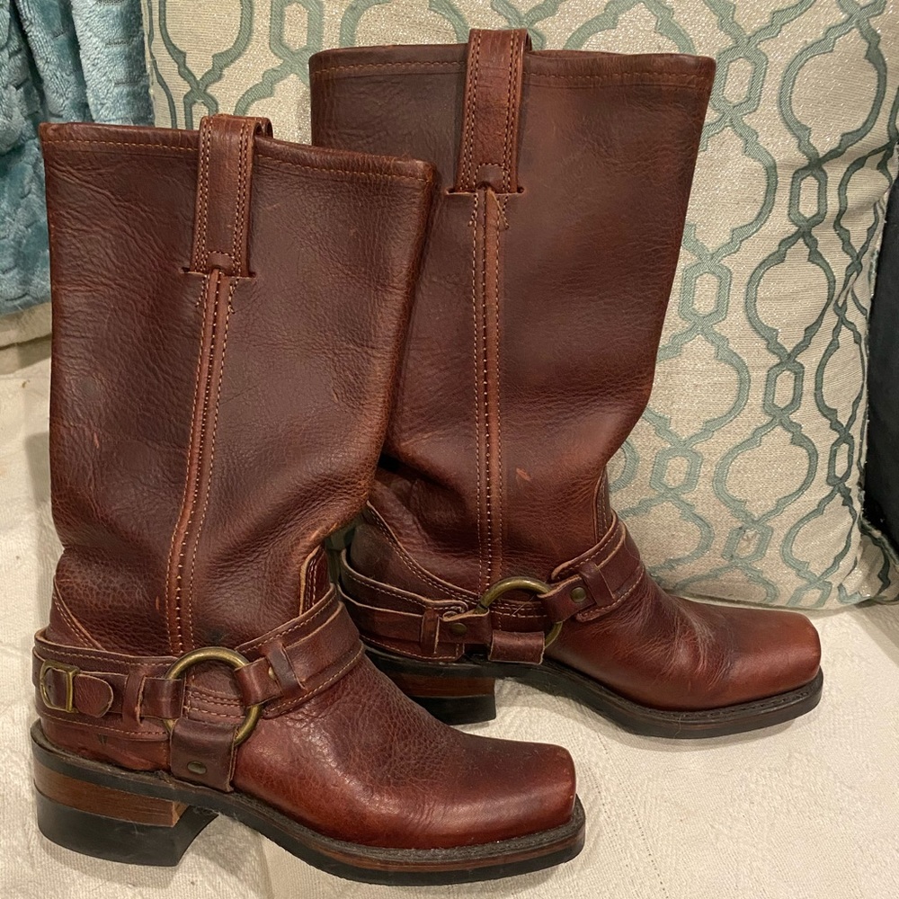 Frye belted Harness boots